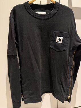 Sacai x Carhartt WIP Long-Sleeve T-Shirt 'Black'